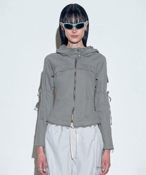 Low Edge Cotton Jacket Gray