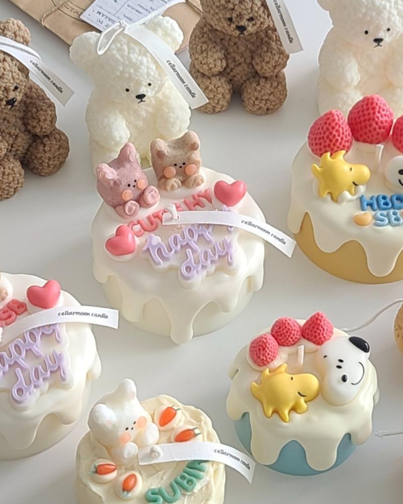 케이크 캔들 양초 / 레터링 이니셜 생일 기념일 캔들 천연 소이왁스