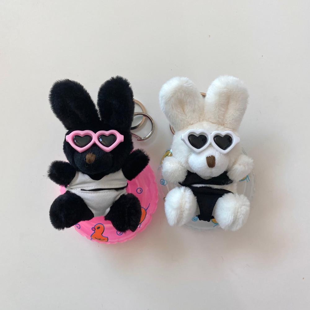 비키니 토끼 인형 키링 블랙 선글라스 포함 바캉스 튜브 래빗 2color