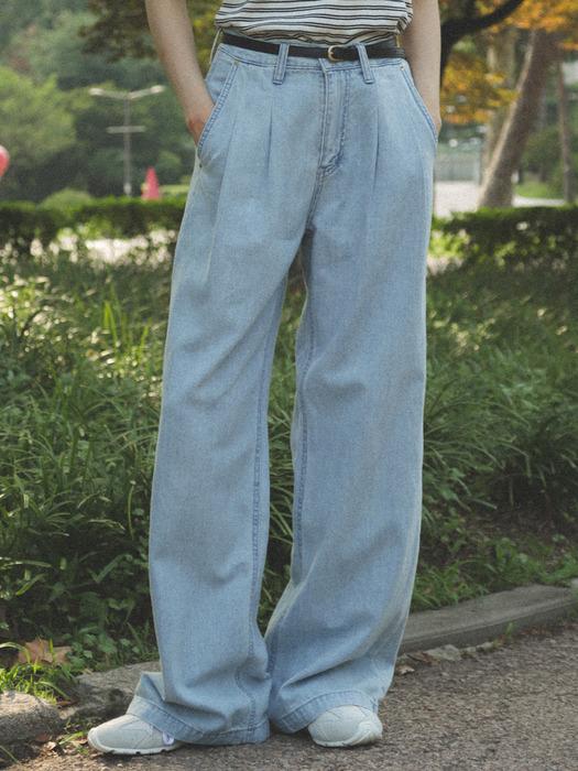 Textured washing classic denim pants TISU01DP02_Light Blue