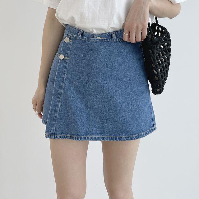 데님 랩 팬츠스커트 치마바지_에잇클로젯_2