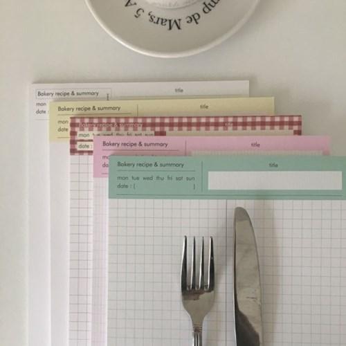 Bakery recipe notepad