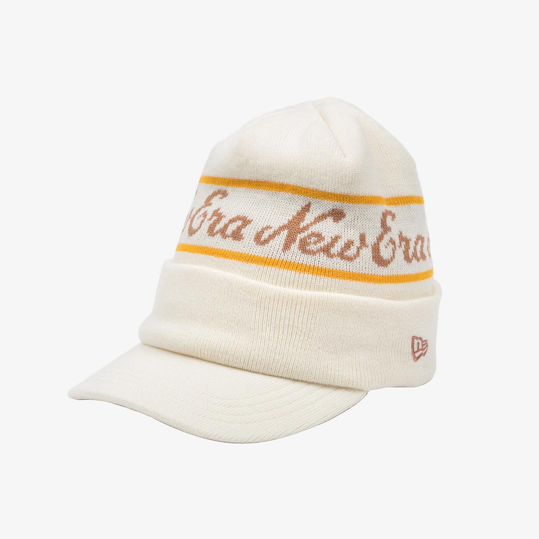 [골프] 바이저 니트캡 오프 화이트