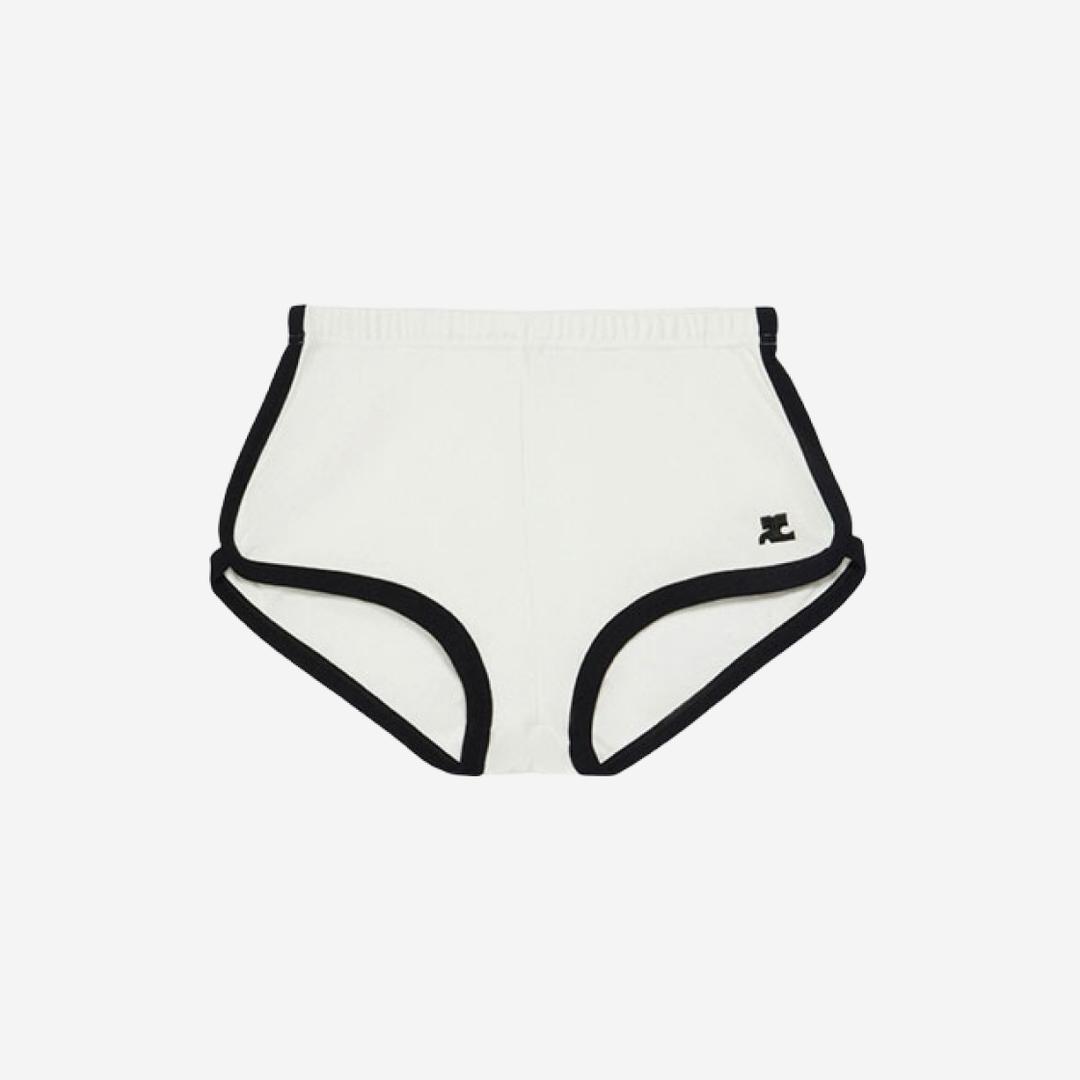 (W) Courreges Contrast Mini Shorts Heritage White