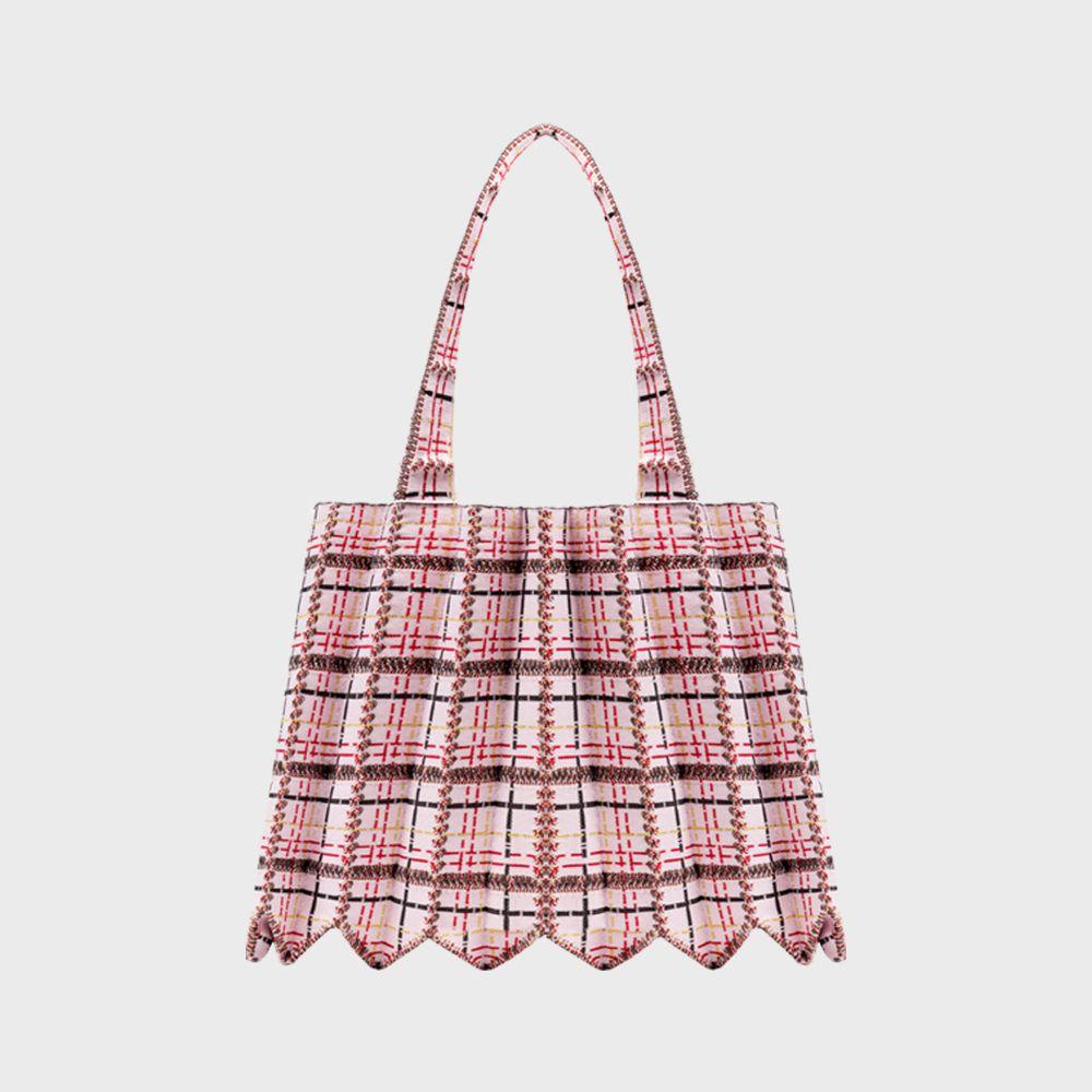 트위드 쇼퍼백 페일핑크