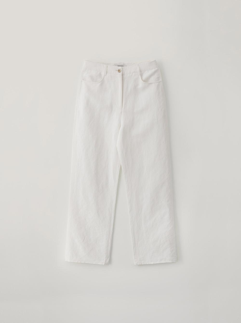 STRAIGHT LINEN PANTS_WHITE