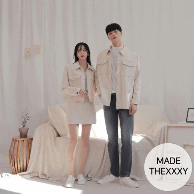 [자체제작] XXXY Roco 코튼 자켓 시밀러 (4color) #857 커플/남여공용/유니섹스/데일리/룩/로코/코튼/야상/자켓/셋업/투피스/오버핏/크롭/반크롭