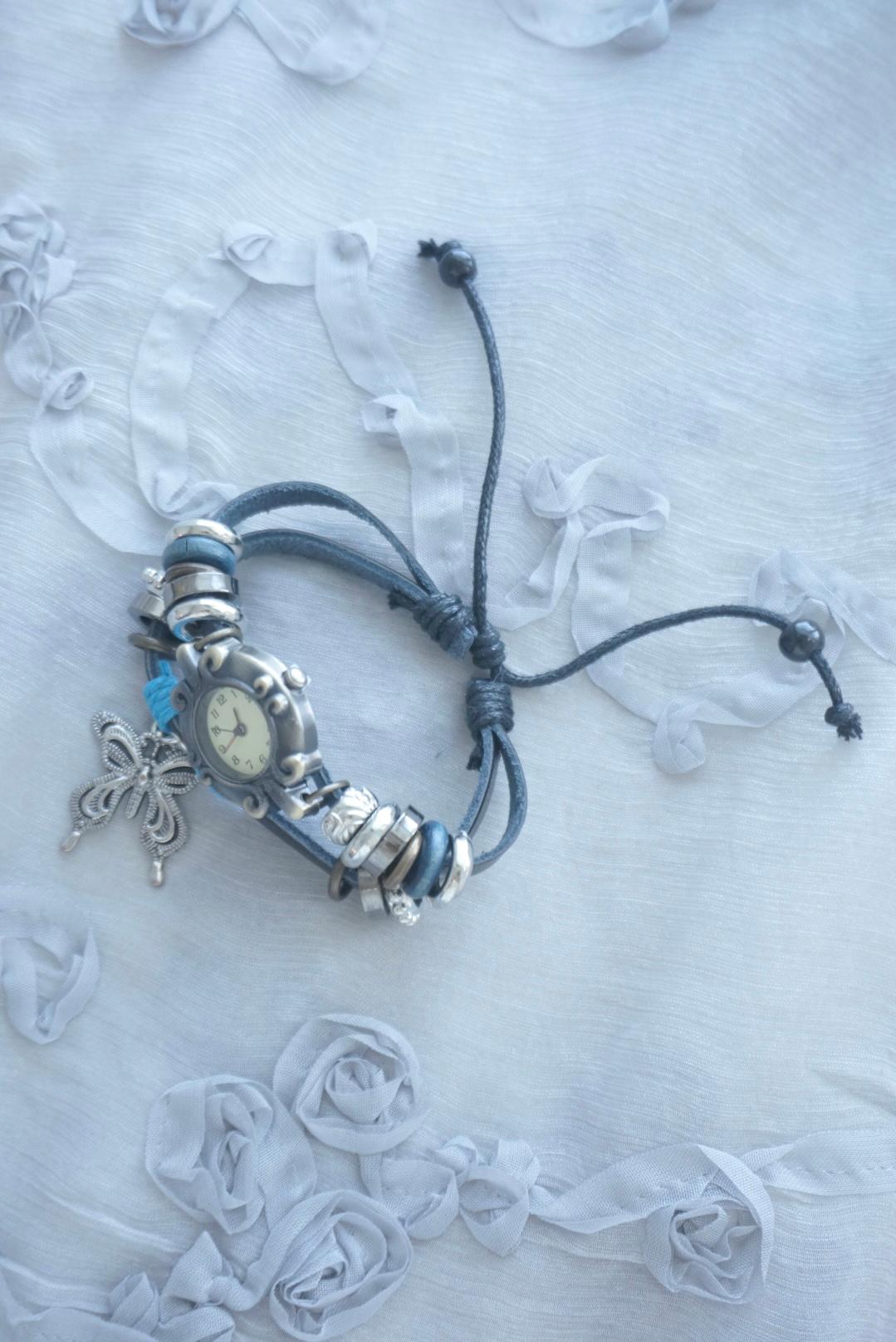 butterfly beads bracelet watch