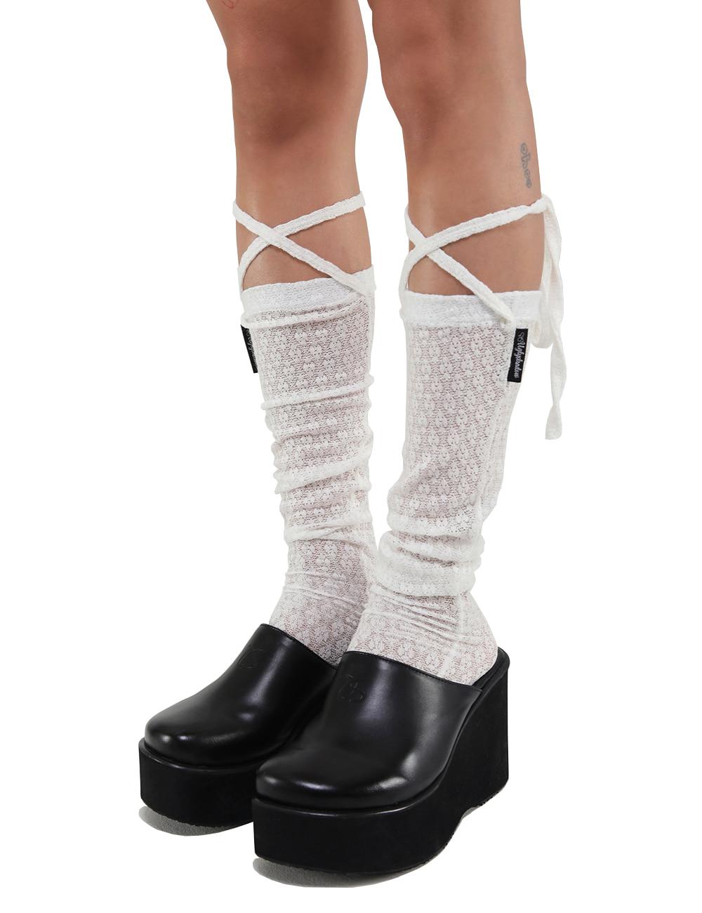 LACE LONG SOCKS(WHITE)
