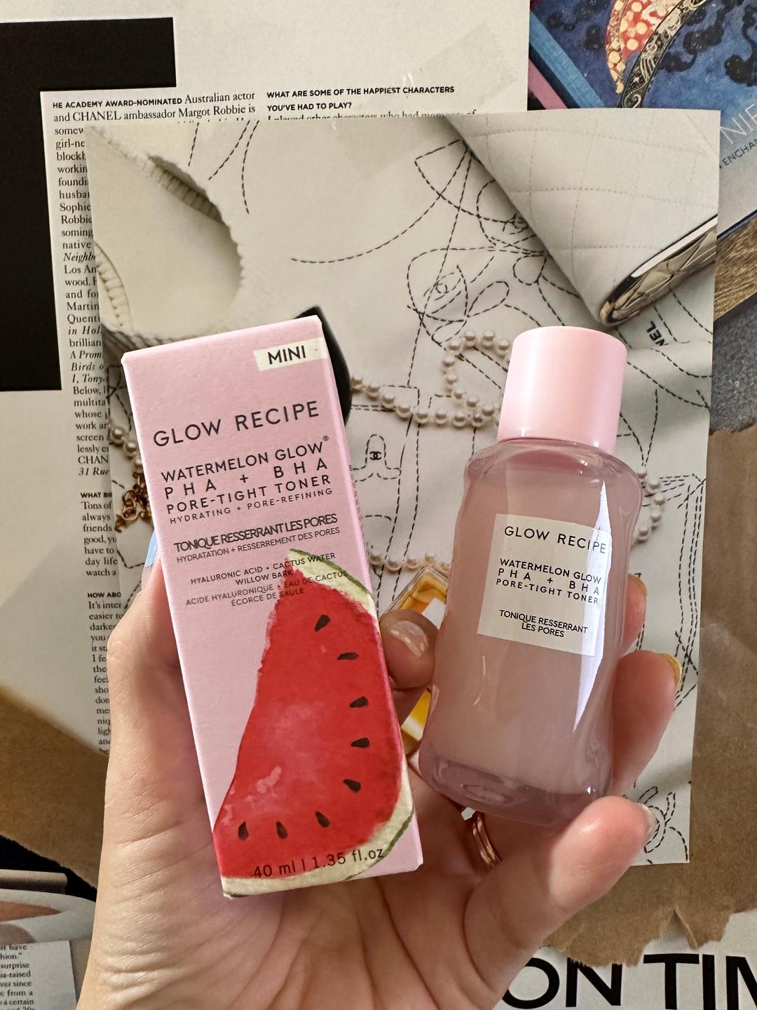 글로우레시피 미니 워터멜론 글로우 PHA+BHA 포어-타이트 토너 40mL