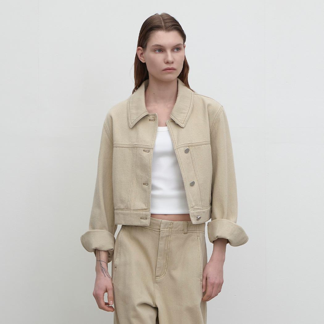 (JK-2917)YUPPIE SHORT SET-UP DENIM JACKET