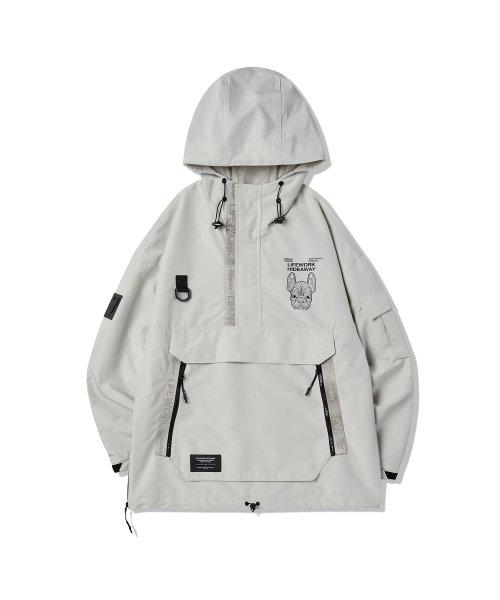 레이어드 후드 아노락_STONE