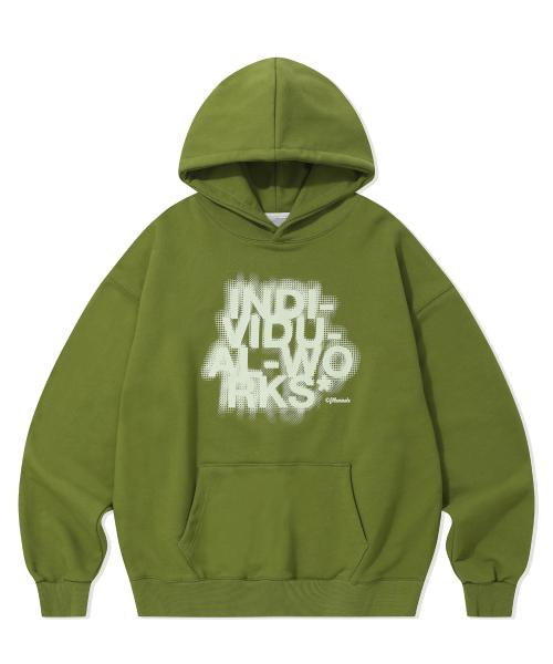 블러 이펙트 로고 후디-그린