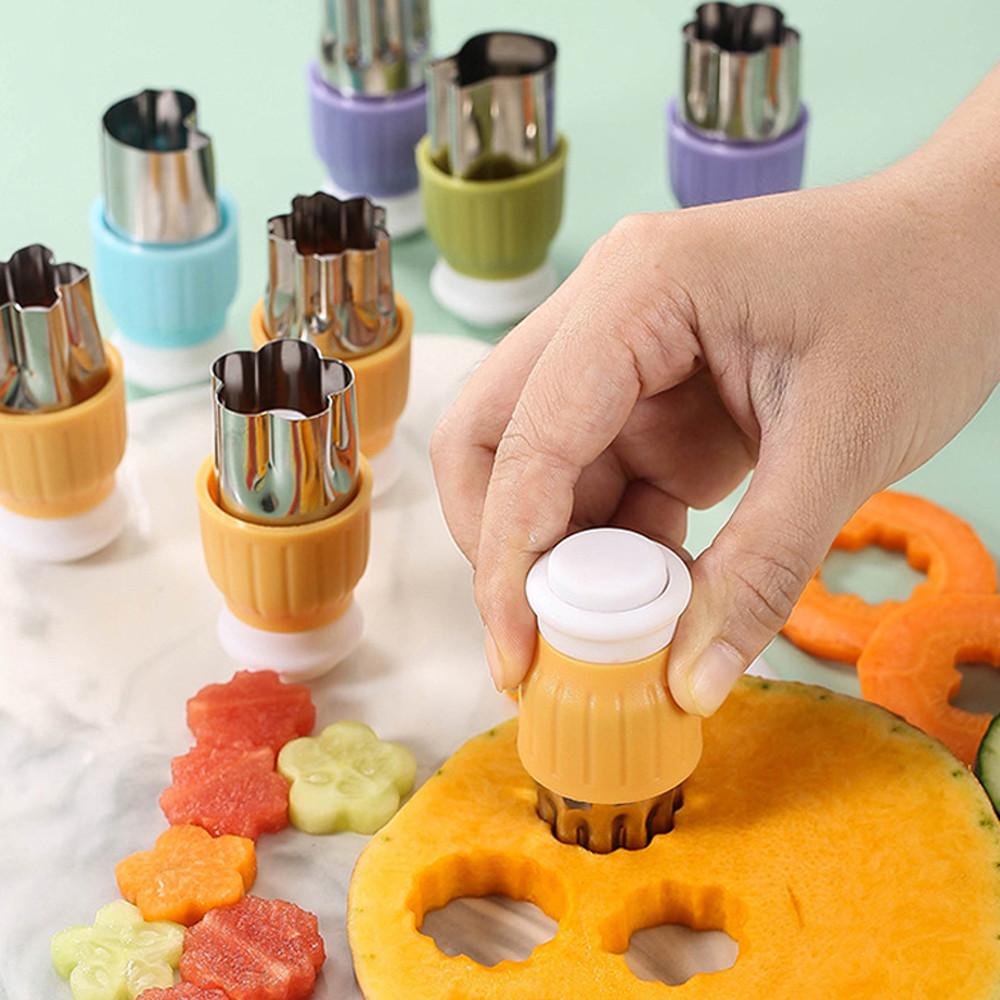 도시락 꾸미기 야채 커터 모양 틀 야채 치즈 햄 쿠키 어린이집 유치원 소풍 블루 4P A