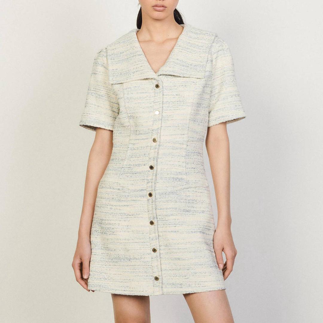 산드로 원피스 BETHANY Robe en tweed a col marin SFPRO02207