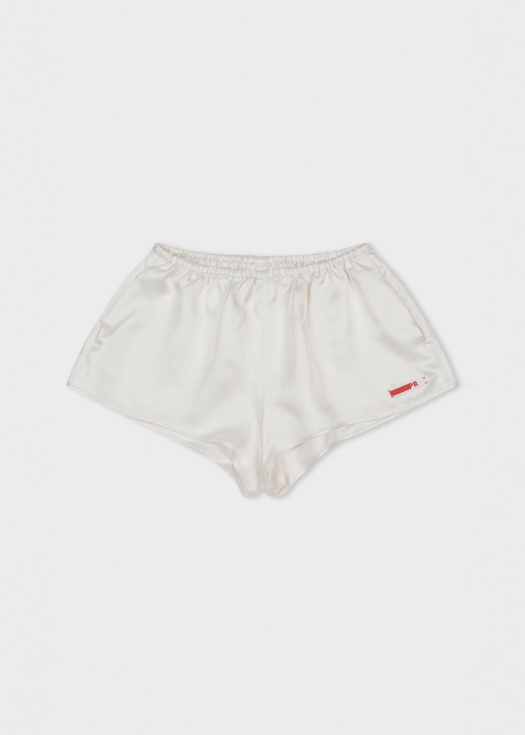 Silk Boomer Shorts White