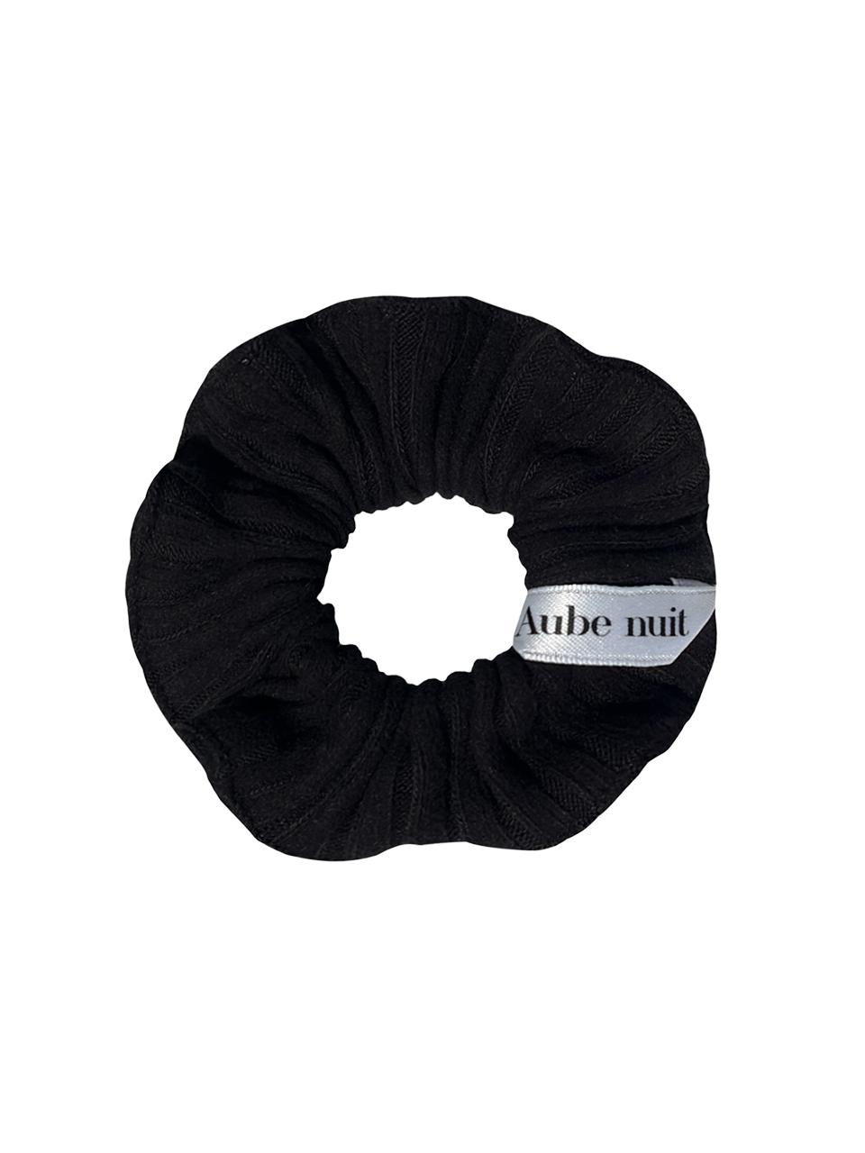 소프트 니트 러플 스크런치 블랙 S