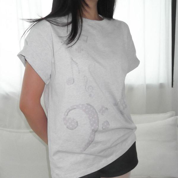 Do re mi T-shirt / white melange(8/19일 예약배송)