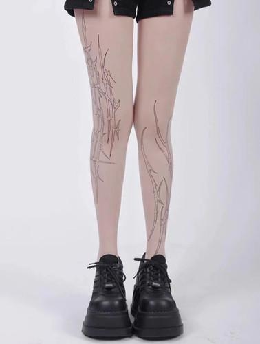 Printed design pattern pantyhose