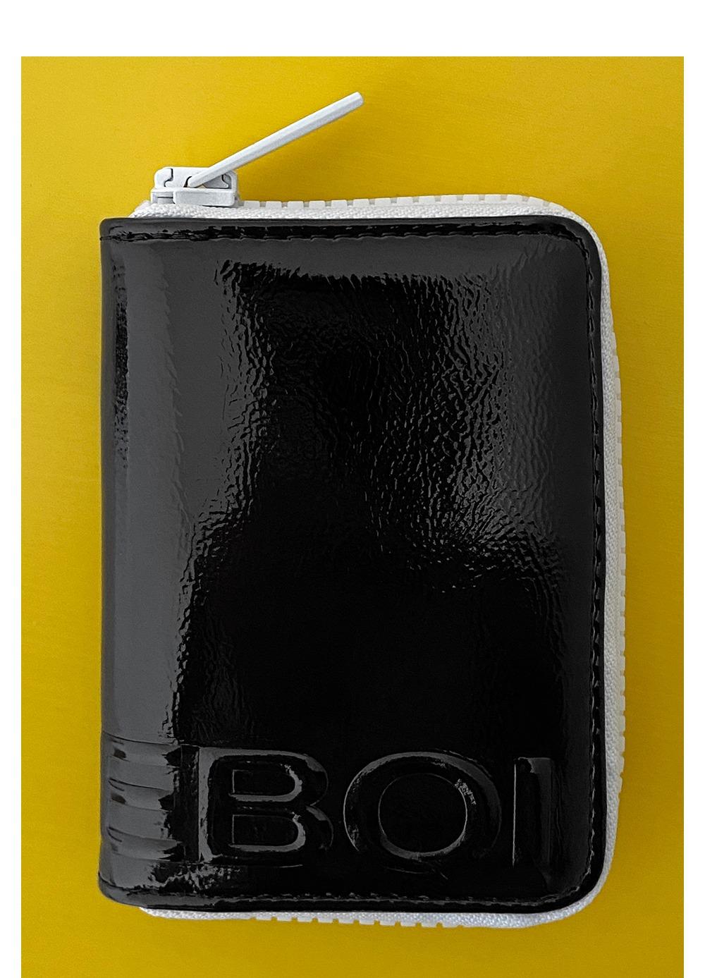 enamel zip card holder (애나멜카드홀더) - 블랙