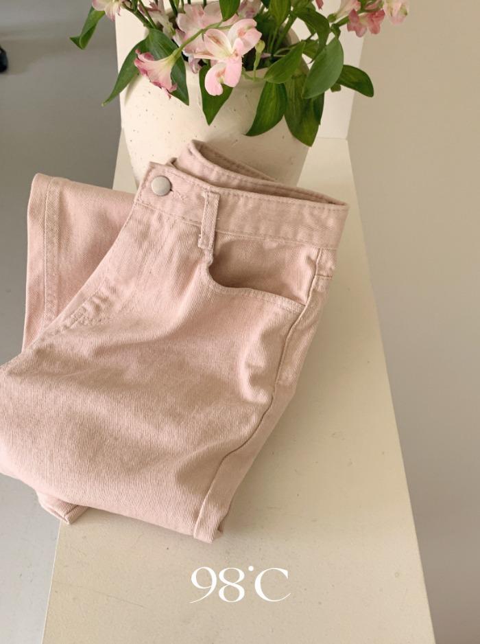 봄신상10%💗[98project/3일간 무료배송] 오키 밀크핑크 코튼 와이드팬츠 - 4 size