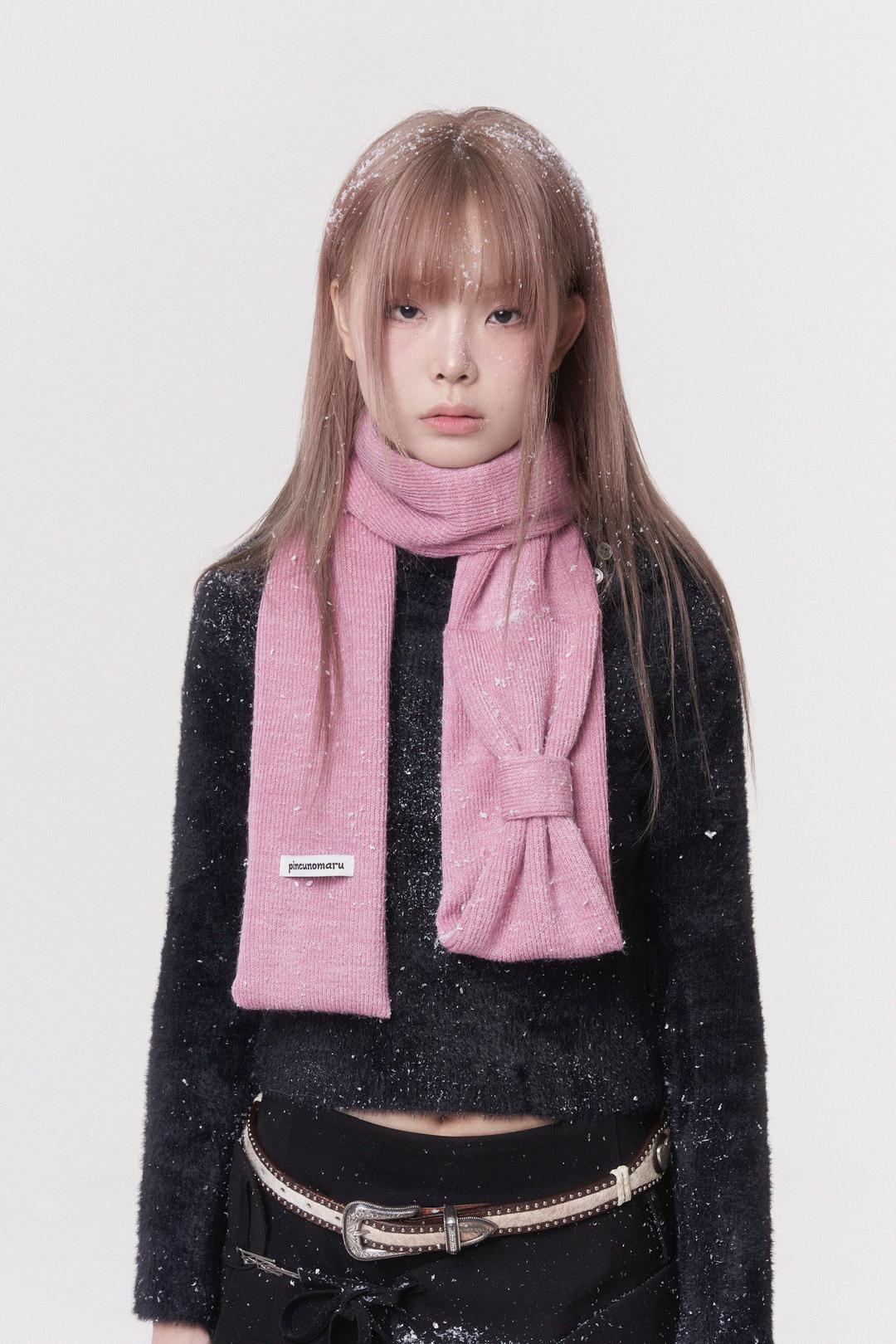 Mini ribbon muffler_pink