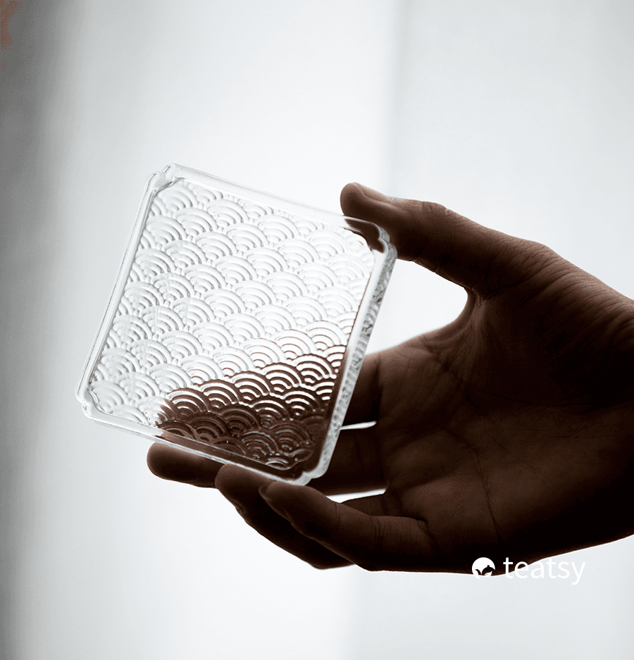 "Ocean Wave" - High-grade Borosilicate Heat-Resistant Glass Teacup Coaster
