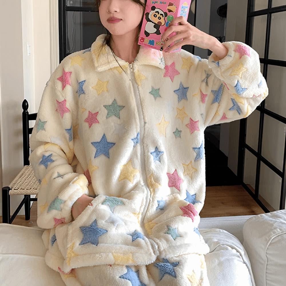 레인보우 스타라이트 도톰한 겨울 파자마 세트 홈웨어 잠옷세트