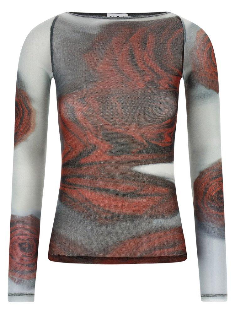 Jean Paul Gaultier The Red Blurry Roses Top