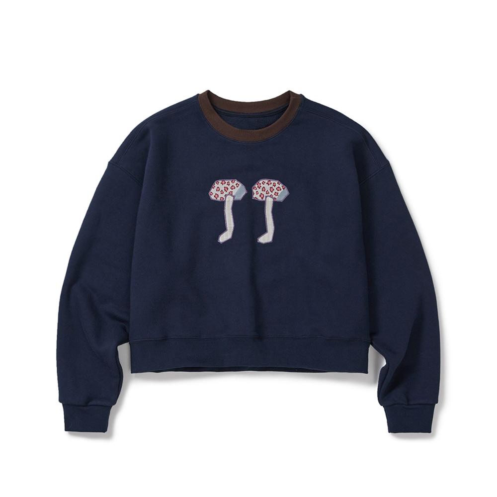 Twin Mushrooms Sweatshirt / Navy Brown