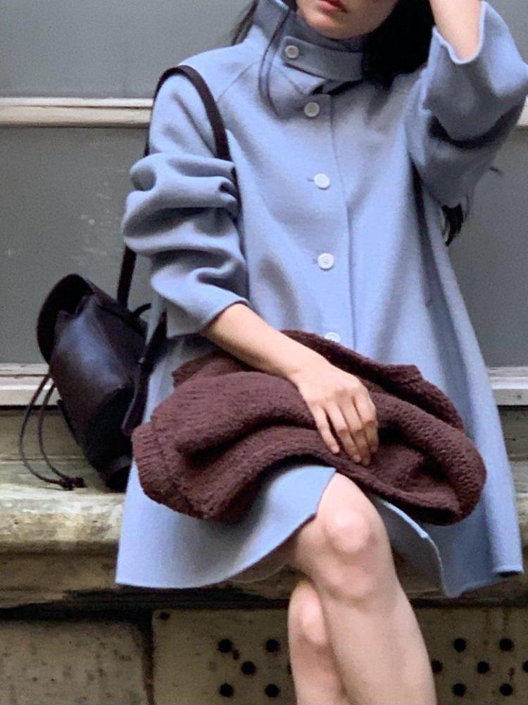 vergamot 베르가못 로렌하프CT 핸드메이드 울 하이넥코트 3color