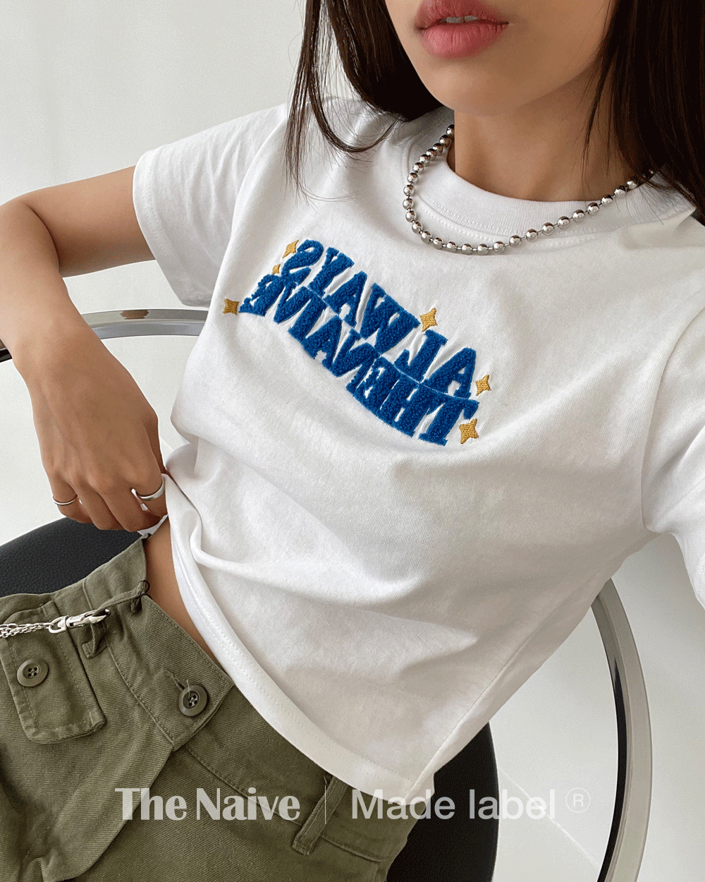 NAIVE ALWAYS CROP T (IVORY)