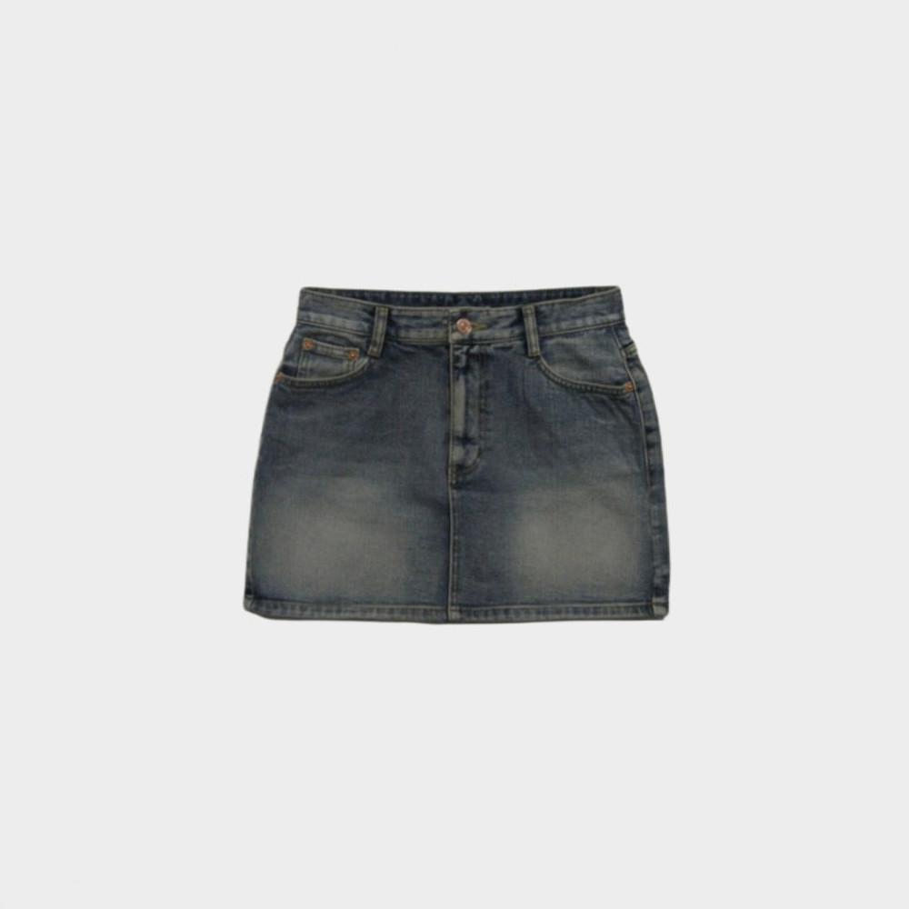 워싱 미니 데님 스커트