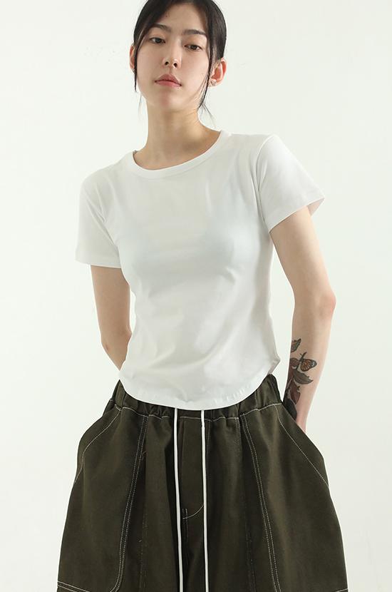 cotton round half tee