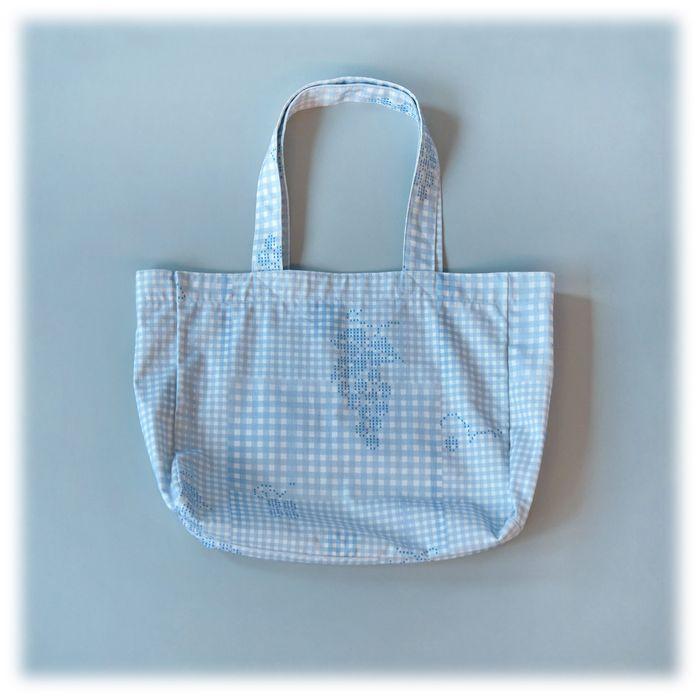 GRAPE CHECK ECO BAG (BLUE)