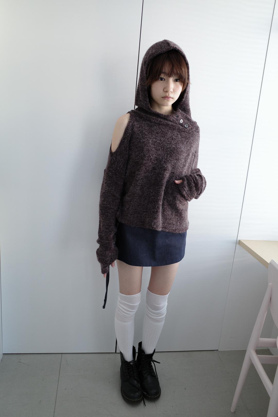 Knit shoulder hoodie, wine (12.13 출고)