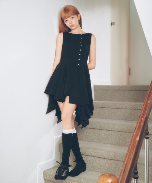 Unbalanced flow one piece BLACK