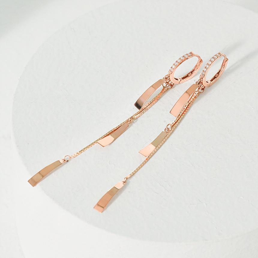 14k18k 키 골든 드롭 귀걸이