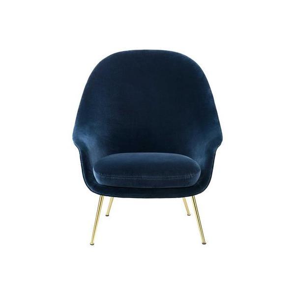 구비 Gubi Bat Lounge Chair High Back Brass Base