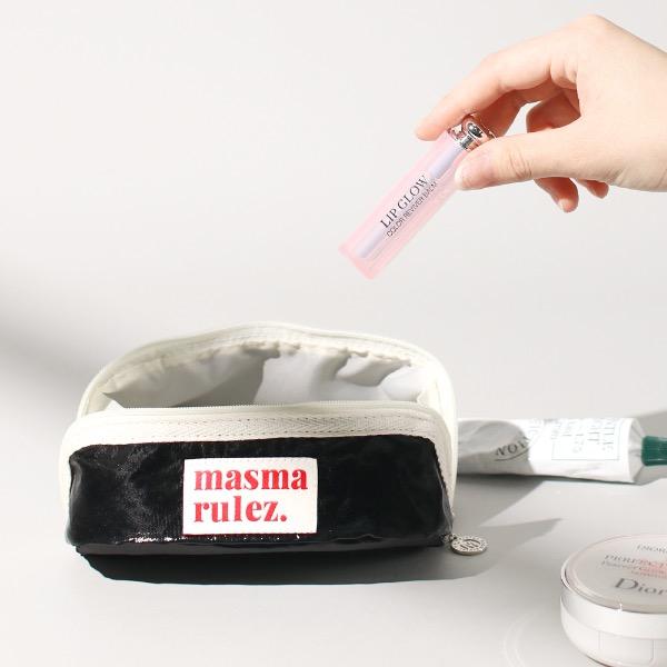 마스마룰즈 하품 펜슬 코스메틱 파우치 _ 글리터리 블랙