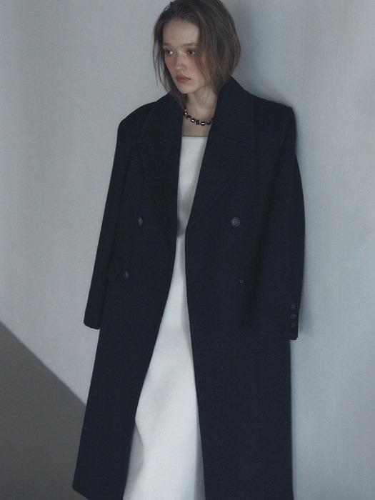 wool double coat_black
