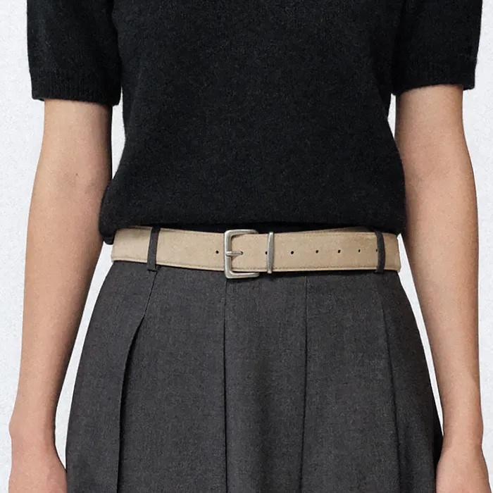 Vine Leather Belt (Suede Beige)