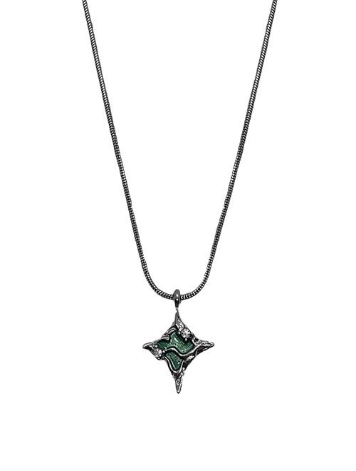 Green Wave 2-Cubic Necklace
