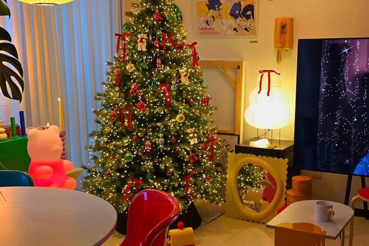 24년도 최신상 크리스마스 트리오너먼트 장식품 리본 투명 아크릴 오너먼트 50pcs 5종