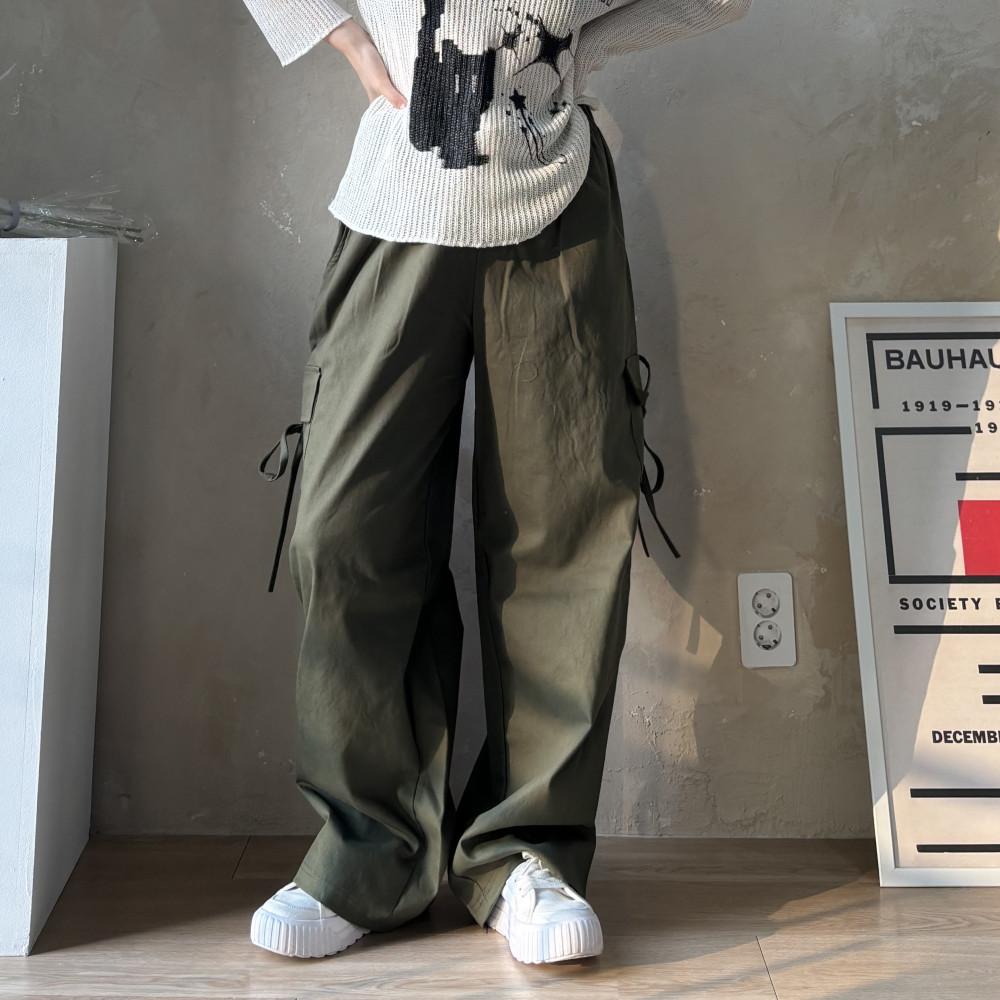 [하비추천/~77] 레나 리본 와이드 카고팬츠