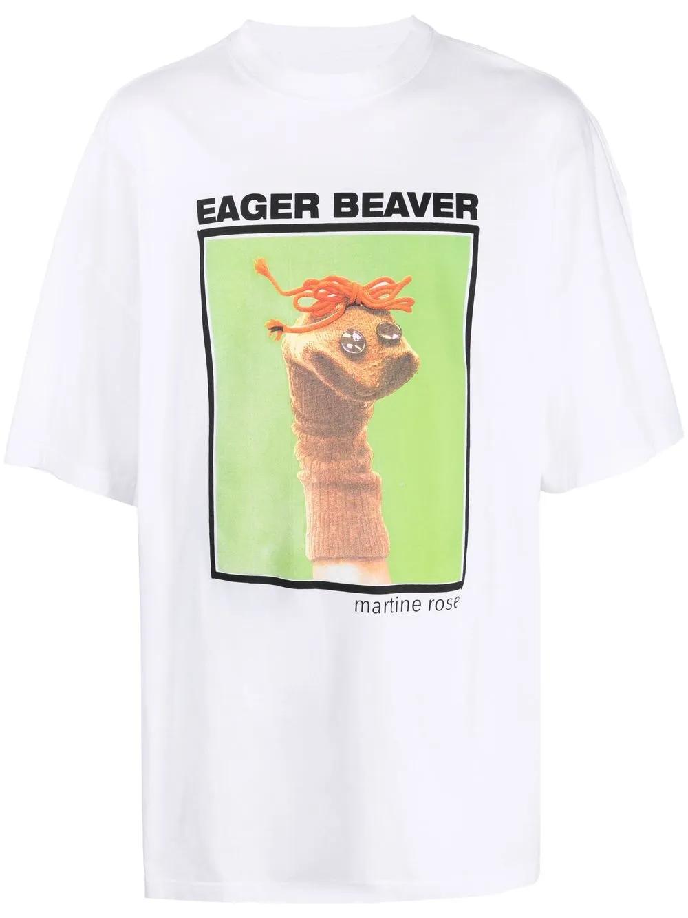 Martine Rose Eager Beaver Cotton T-shirt | White | FARFETCH IT