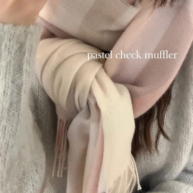 ☃윈터세일☃스쿨 핑크 체크 울터치 롱 머플러 목도리 (3 color)