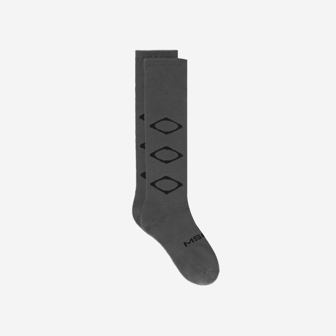 Mischief Rhombus Knee Socks Charcoal