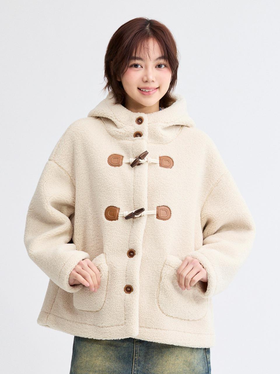 떡볶이 단추 뽀글이 코트