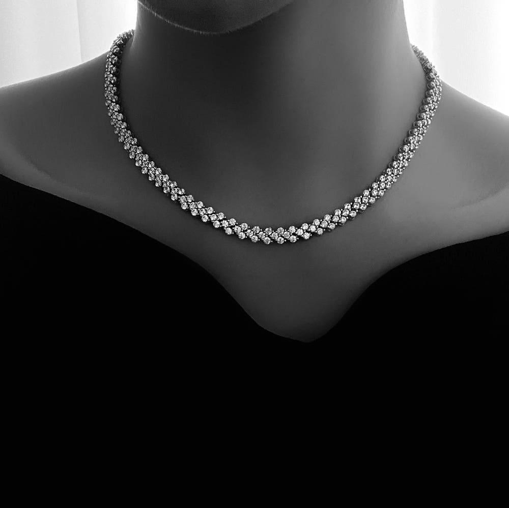 [위프레리] 실버 5A 다프네 테니스 목걸이, Silver 5A Daphne Tennis Necklace